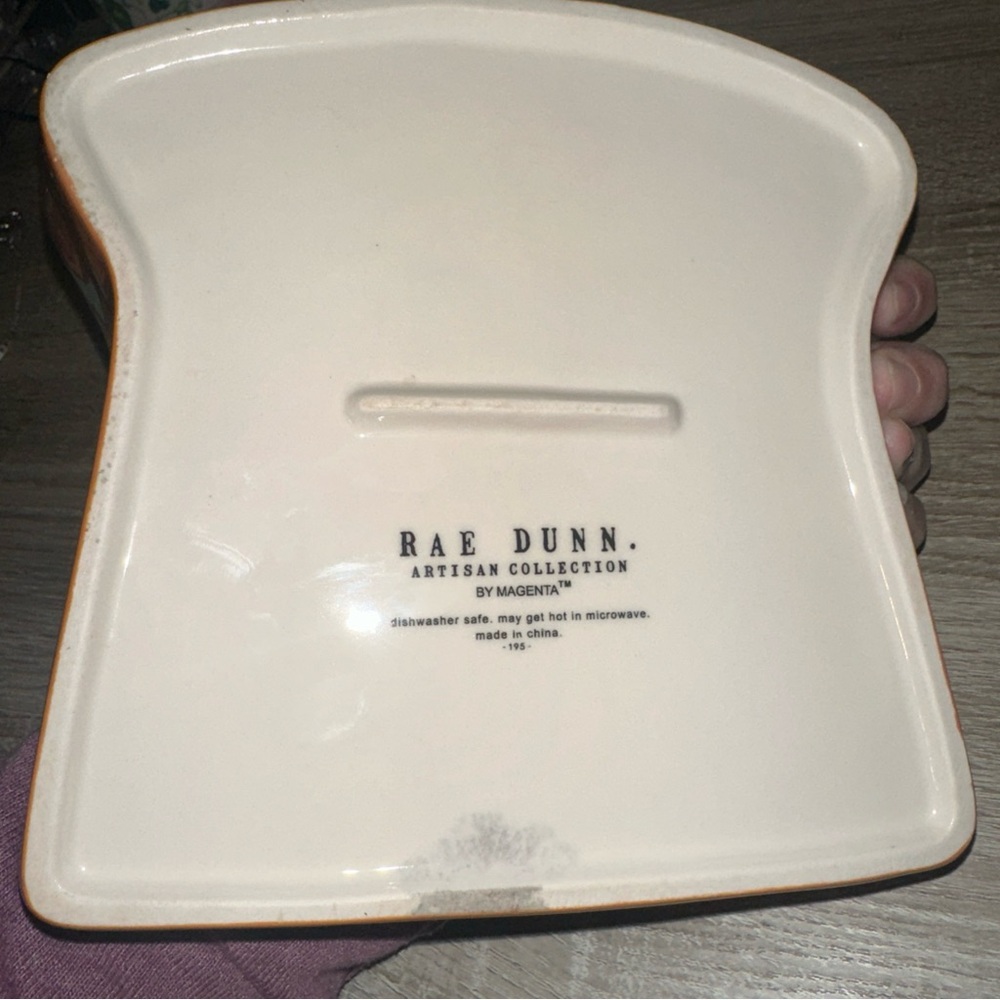 Rae Dunn Artisan Collection Avocado Toast Plate with Orange Trim - Picture 3 of 6